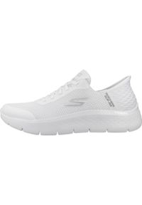skechers - Damskie GO WALK FLEX GRAND ENTRY Slip-On Biały. Zapięcie: bez zapięcia. Kolor: biały. Materiał: materiał
