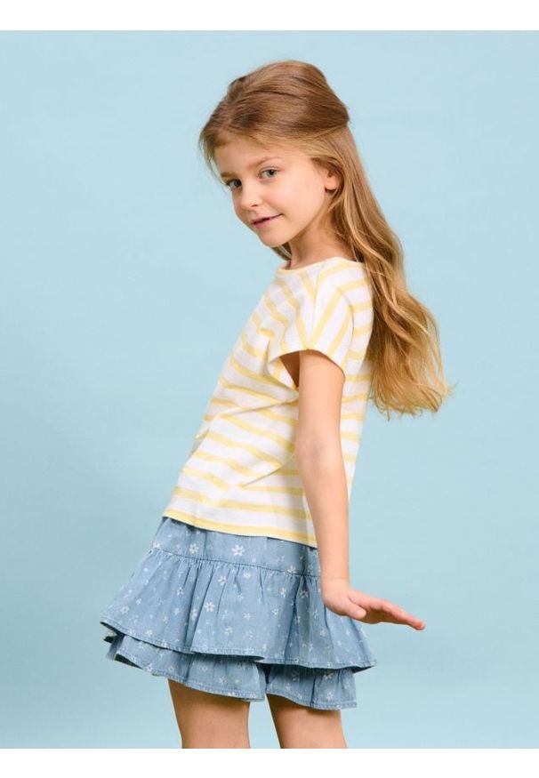 Sinsay - Szorty przypominające spódnicę - niebieski. Kolor: niebieski. Materiał: jeans