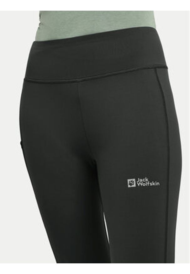 Jack Wolfskin Legginsy Klintal 1508901 Czarny Slim Fit. Kolor: czarny. Materiał: syntetyk