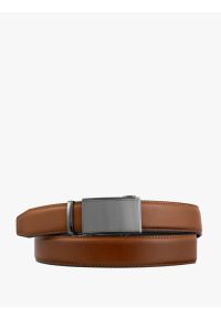 Ryłko - Rudy pasek ze skóry licowej. Kolor: brązowy. Materiał: skóra. Styl: klasyczny, street #1