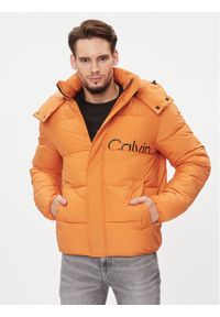 Calvin Klein Jeans Kurtka puchowa Essentials J30J323708 Pomarańczowy Regular Fit. Kolor: pomarańczowy. Materiał: syntetyk