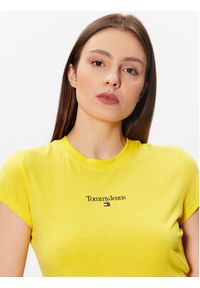 Tommy Jeans T-Shirt Essential Logo DW0DW15444 Żółty Cropped Fit. Kolor: żółty. Materiał: bawełna, syntetyk #6