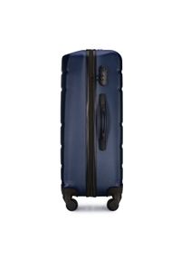 Wittchen - Średnia walizka z ABS-u żłobiona granatowa. Kolor: niebieski. Materiał: guma. Styl: klasyczny