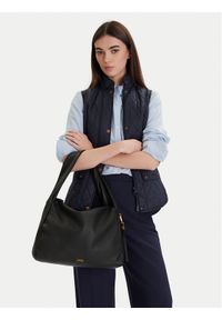 TOMMY HILFIGER - Tommy Hilfiger Torebka City Leather Hobo AW0AW18285 Czarny. Kolor: czarny. Materiał: skórzane #1