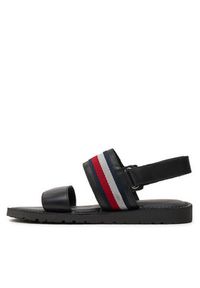 TOMMY HILFIGER - Tommy Hilfiger Sandały Core Hilfiger Lth Strappy Sandal FM0FM05009 Czarny. Kolor: czarny. Materiał: skóra