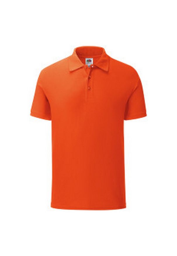 FRUIT OF THE LOOM - Koszulka Polo Męska Iconic. Typ kołnierza: polo. Kolor: pomarańczowy, wielokolorowy, żółty