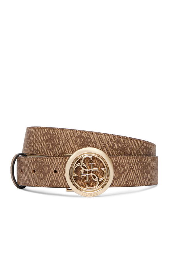 Guess Pasek Damski BW9357 P6230 Beżowy. Kolor: beżowy. Materiał: skóra