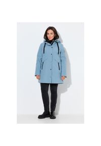 ULLA POPKEN - Damskie Kurtka funkcyjna HYPRAR wodoodporna kaptur. Kolekcja: plus size. Kolor: szary, niebieski, wielokolorowy. Materiał: poliester, poliamid, materiał #1