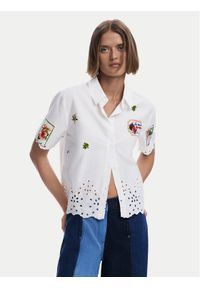 Desigual Koszula Afrodita 25SWCW17 Biały Regular Fit. Kolor: biały. Materiał: bawełna