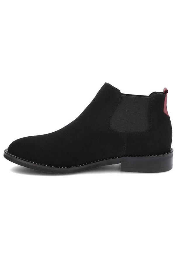 Czarne Sztyblety Lamanti Damskie Modne Buty. Zapięcie: bez zapięcia. Kolor: czarny. Szerokość cholewki: normalna. Wzór: aplikacja. Materiał: guma, zamsz, materiał, skóra. Sezon: zima. Obcas: na obcasie. Styl: elegancki. Wysokość obcasa: niski
