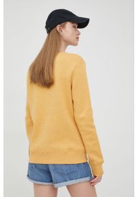 Superdry bluza damska kolor żółty melanżowa. Kolor: żółty. Materiał: bawełna, dzianina. Długość rękawa: długi rękaw. Długość: długie. Wzór: melanż