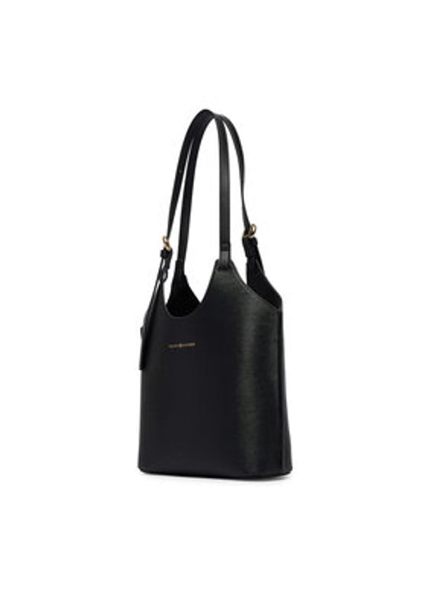 TOMMY HILFIGER - Tommy Hilfiger Torebka Th Modern Mini Tote AW0AW18617 Czarny. Kolor: czarny. Materiał: skórzane