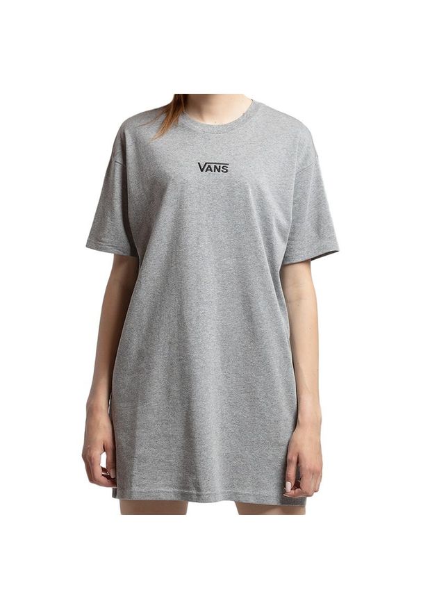 Vans WM Center Vee Tee Dress > VN0A4RU202F. Materiał: prążkowany, bawełna. Długość rękawa: krótki rękaw. Wzór: haft, aplikacja