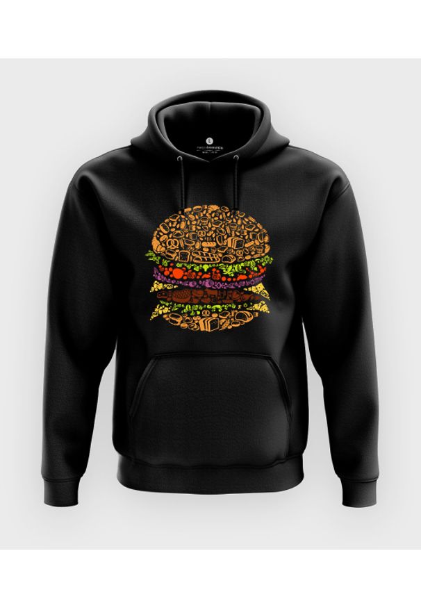 MegaKoszulki - Bluza z kapturem Burger. Typ kołnierza: kaptur