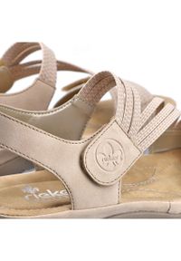 Komfortowe sandały damskie na rzepy z gumkami beżowe Rieker 64870-62 beżowy. Zapięcie: rzepy. Kolor: beżowy #3