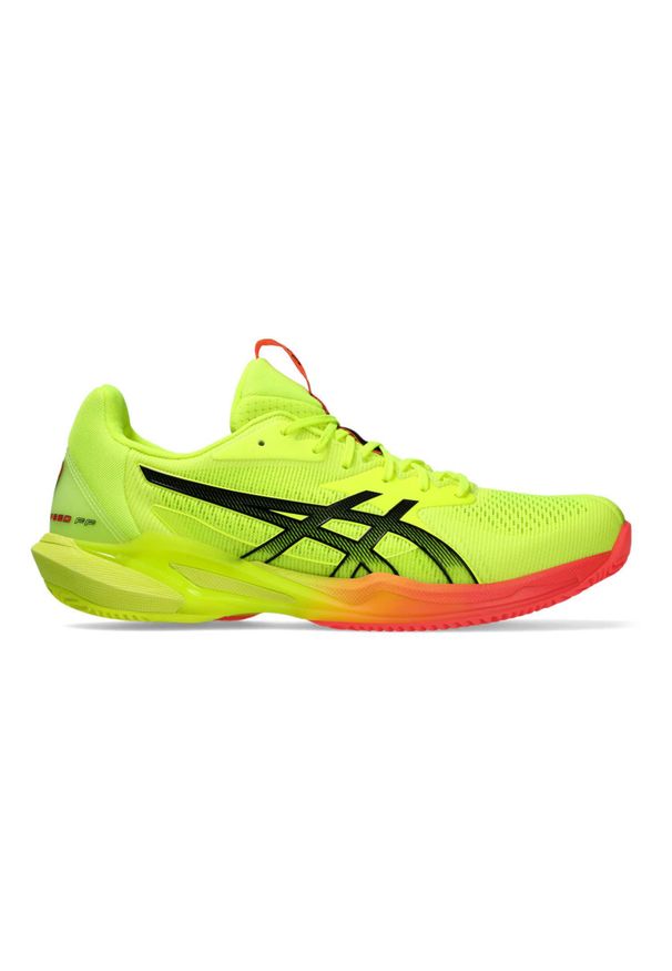 Buty do tenisa męskie Asics Solution Speed Ff 3 Clay Paris Safety. Zapięcie: sznurówki. Kolor: żółty. Materiał: materiał, syntetyk, tkanina. Szerokość cholewki: normalna. Sport: tenis