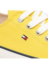 TOMMY HILFIGER - Tommy Hilfiger Trampki Low Cut Lace-Up Sneaker T3A4-32118-0890 S Żółty. Kolor: żółty. Materiał: materiał