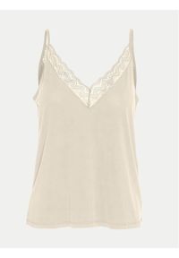 Vero Moda Top Imila 10307232 Beżowy Regular Fit. Kolor: beżowy. Materiał: syntetyk