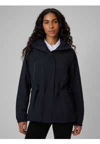 4f - 4F Parka przejściowa membrana 5000 damska - czarna S. Okazja: na co dzień. Kolor: czarny. Materiał: skóra, materiał. Styl: casual #1