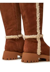 MICHAEL Michael Kors Kozaki Asher Suede and Faux Shearling Boot 40F4ASFB6S Brązowy. Kolor: brązowy. Materiał: skóra, zamsz