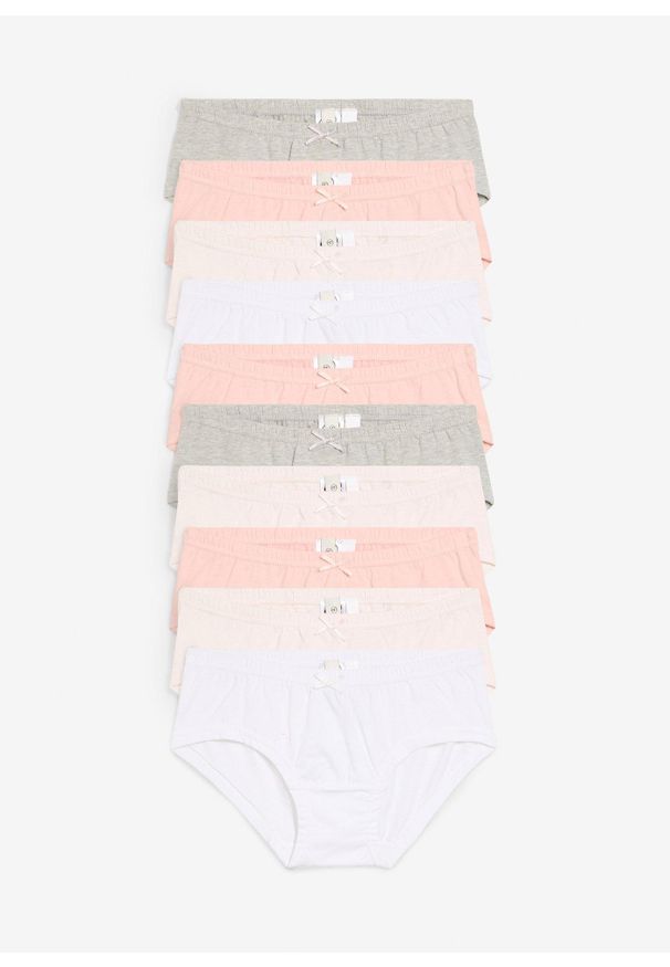 bonprix - Figi hipster z miękką bawełną (10 par). Kolor: różowy. Materiał: bawełna
