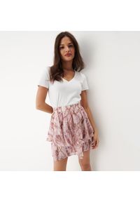 Mohito - Szyfonowa spódnica mini - Różowy. Kolor: różowy. Materiał: szyfon #1