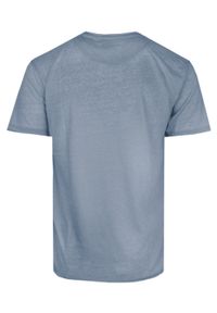 Lekki Męski T-Shirt w Stylu Vintage - Brave Soul - Brudny Niebieski. Okazja: na co dzień. Kolor: niebieski. Materiał: bawełna, poliester. Sezon: wiosna, lato. Styl: vintage