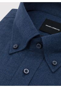 Pako Lorente - PAKO LORENTE – Granatowa koszula melanż. Kolor: niebieski. Materiał: bawełna. Długość rękawa: długi rękaw. Długość: długie. Wzór: melanż #9