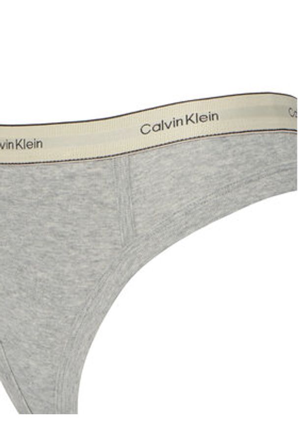 Calvin Klein Stringi LV00QF8771 Szary. Kolor: szary. Materiał: bawełna