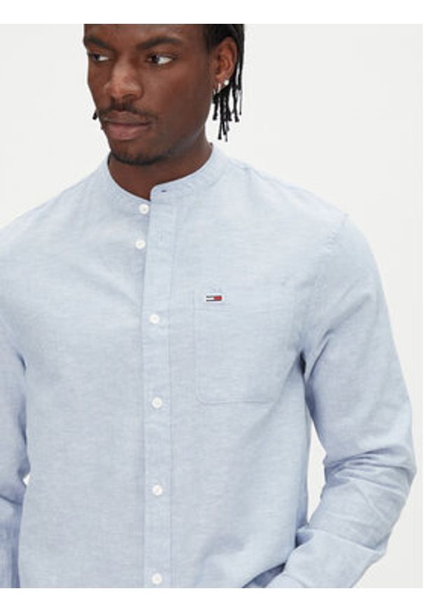 Tommy Jeans Koszula DM0DM20876 Niebieski Regular Fit. Kolor: niebieski. Materiał: len