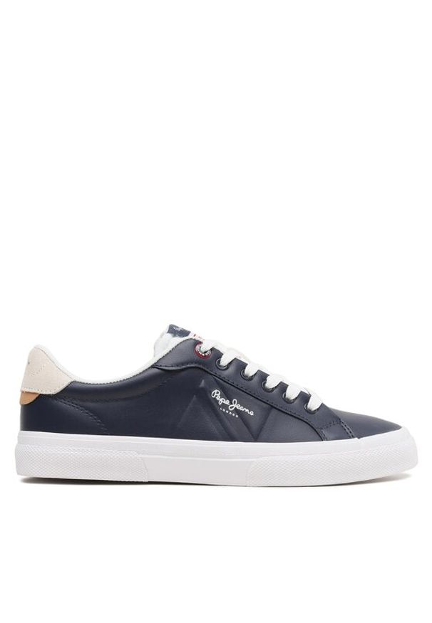 Pepe Jeans Sneakersy Kenton Flag M PMS30906 Granatowy. Kolor: niebieski. Materiał: skóra
