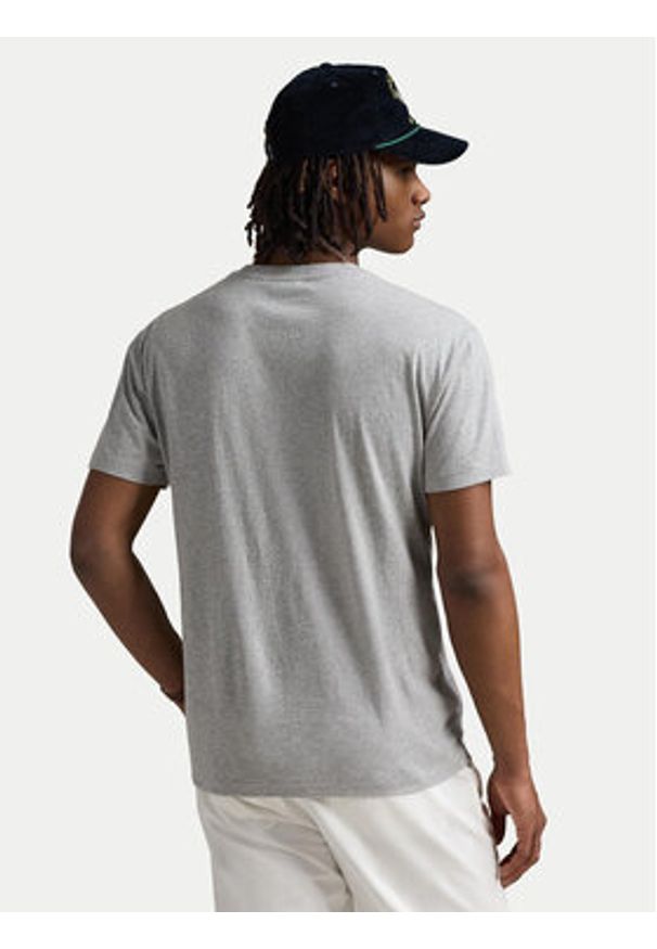 Polo Ralph Lauren T-Shirt 710973137002 Szary Slim Fit. Typ kołnierza: polo. Kolor: szary. Materiał: bawełna