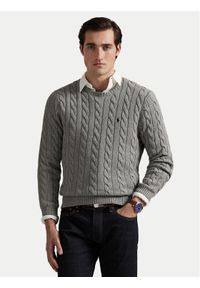 Polo Ralph Lauren Sweter 710775885013 Szary Regular Fit. Typ kołnierza: polo. Kolor: szary. Materiał: bawełna