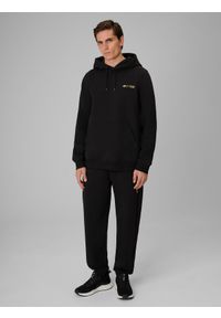4f - 4F Bluza dresowa regular z kapturem męska 4F x Robert Lewandowski - czarna XXL. Okazja: na co dzień. Typ kołnierza: kaptur. Kolor: czarny. Materiał: dresówka. Wzór: gładki. Sezon: lato. Styl: sportowy, casual #2