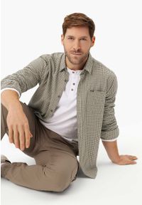 Volcano - Koszula w kratę, Regular Fit, K-TIGARO. Okazja: na co dzień. Kolekcja: plus size. Materiał: bawełna, jeans, materiał. Długość rękawa: długi rękaw. Długość: długie. Wzór: kratka. Styl: klasyczny, casual, elegancki #1