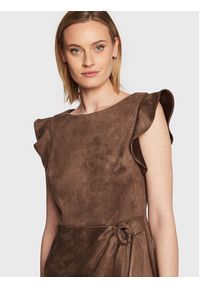 DKNY Sukienka codzienna DD2G1604 Brązowy Regular Fit. Okazja: na co dzień. Kolor: brązowy. Materiał: syntetyk. Typ sukienki: proste. Styl: casual #4