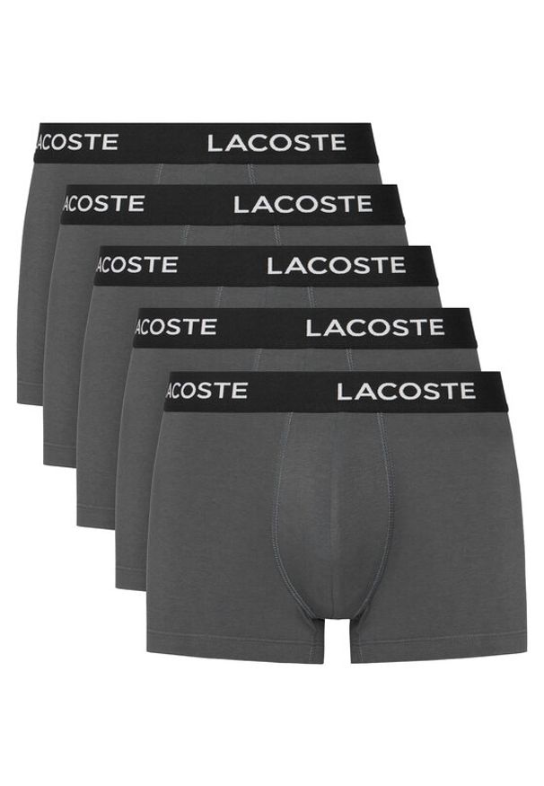 Lacoste Komplet 5 par bokserek 5H1292 Szary. Kolor: szary. Materiał: bawełna