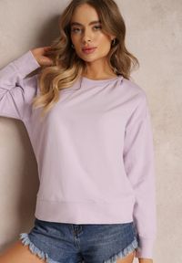 Renee - Fioletowa Bluza z Długim Rękawem i Okrągłym Dekoltem Miyoko. Kolor: fioletowy. Materiał: dzianina. Długość rękawa: długi rękaw. Długość: długie. Wzór: gładki #4