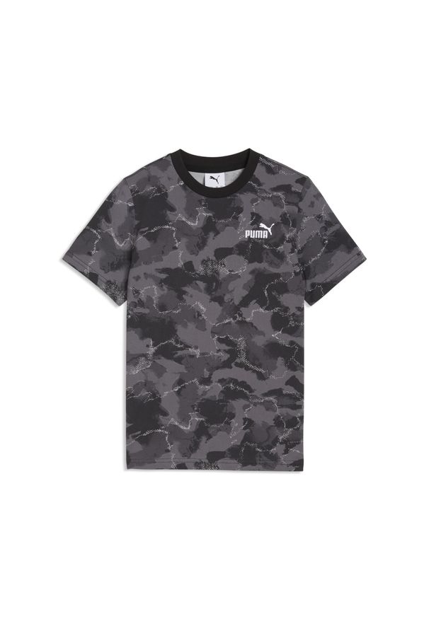 Puma - Młodzieżowa koszulka Essentials z nadrukiem moro PUMA. Kolor: czarny. Wzór: nadruk, moro. Sport: joga i pilates