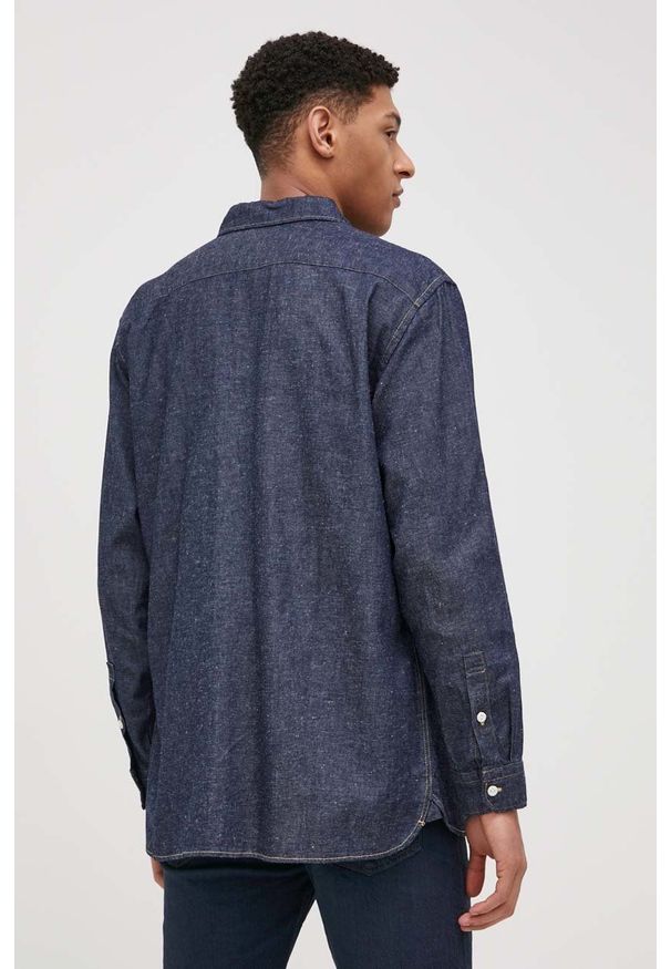 Levi's® - Levi's Koszula jeansowa męska kolor granatowy relaxed z kołnierzykiem klasycznym. Okazja: na spotkanie biznesowe. Typ kołnierza: kołnierzyk klasyczny. Kolor: niebieski. Materiał: jeans. Długość rękawa: długi rękaw. Długość: długie. Styl: klasyczny