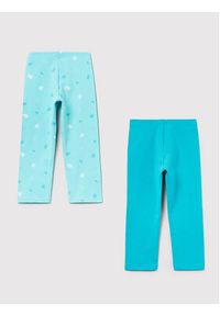 OVS Komplet 2 par legginsów 1483253 Niebieski Slim Fit. Kolor: niebieski. Materiał: bawełna