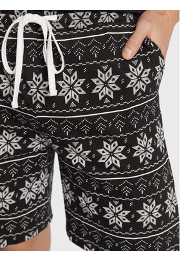 Brave Soul Piżama MLWS-149BLIZZARD Czarny. Kolor: czarny. Materiał: bawełna