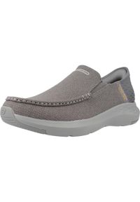 skechers - Kapcie SKECHERS SLIP INS 204804S Szary. Kolor: szary. Materiał: tkanina