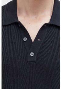 Abercrombie & Fitch sweter męski kolor czarny lekki. Kolor: czarny. Materiał: dzianina. Długość: krótkie. Wzór: gładki #5
