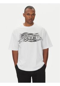 Versace Jeans Couture T-Shirt 78GAH6L1 Biały Regular Fit. Kolor: biały. Materiał: bawełna