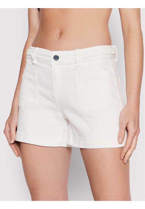 Morgan Szorty jeansowe 221-SHEVEN Biały Regular Fit. Kolor: biały. Materiał: syntetyk, jeans, bawełna