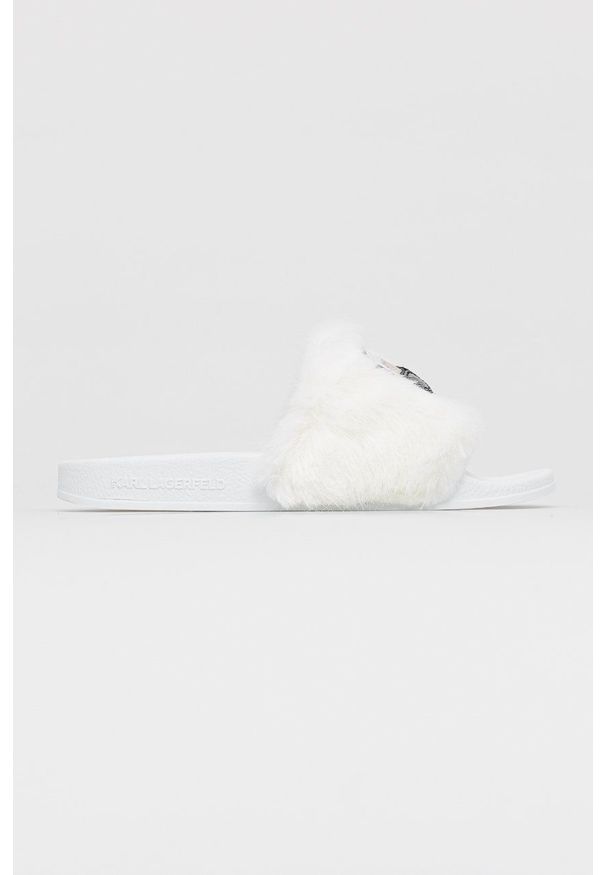 Karl Lagerfeld Kapcie KL80911.WF1 kolor biały. Kolor: biały. Materiał: guma