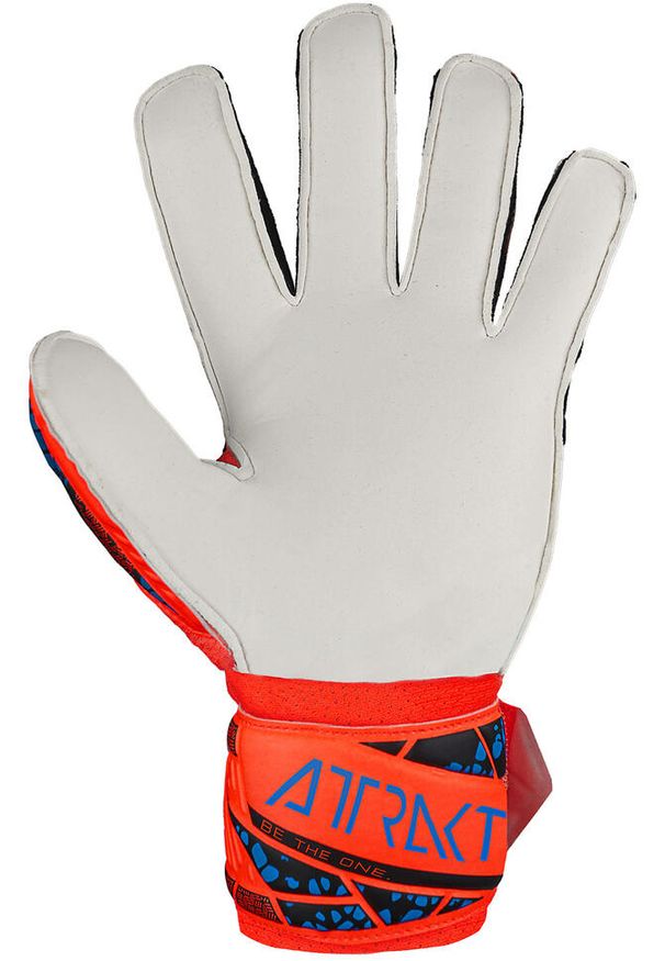 Reusch - Rękawice bramkarskie dziecięce REUSCH Attrakt Solid Finger Support Junior. Kolor: czarny, niebieski, pomarańczowy, wielokolorowy