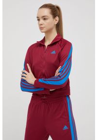 adidas Performance dres sportowy Teamsport HD6566 damski kolor bordowy. Kolor: czerwony. Materiał: dresówka. Wzór: ze splotem. Sport: fitness #7