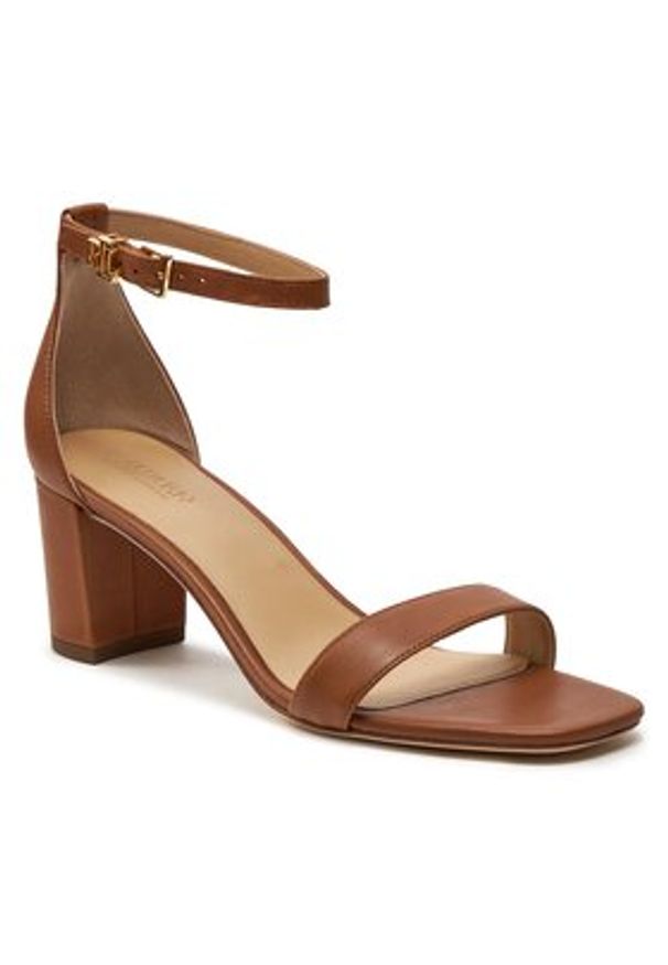 Lauren Ralph Lauren Sandały 802927949002 Brązowy. Kolor: brązowy. Materiał: skóra